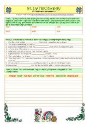 English Worksheet: St. Patricks Day - intermediate worksheet