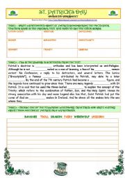 English Worksheet: St. Patricks Day - advanced worksheet