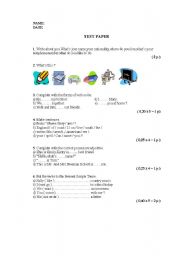 English Worksheet: sumative test for 5th grade