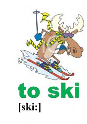 English Worksheet: to ski