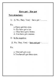 English Worksheet: has got - have got