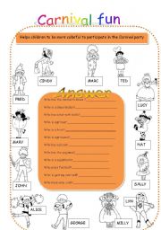 English Worksheet: carnival fun