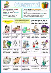 English Worksheet: gerunds