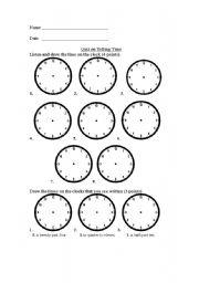 Telling time worksheet