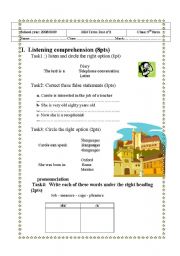 English Worksheet: mid term test N2 9th form