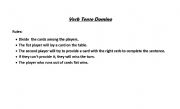 English worksheet: Verb tense domino