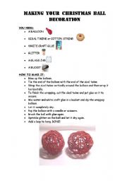 English worksheet: A Xmas craft: Xmas ball