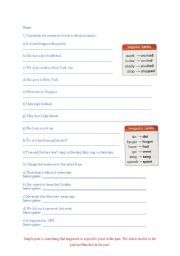 English worksheet: Simple Past exercises