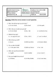 English worksheet: wh questions 2