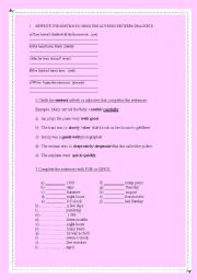 English worksheet: ADVERBS