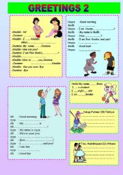 English Worksheet: greetings