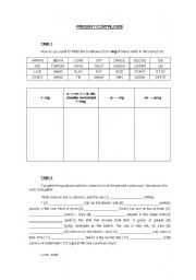 English worksheet: Present Continuous (affirmative, negative and interrogative)
