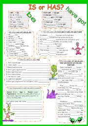 English Worksheet: IS or HAS?