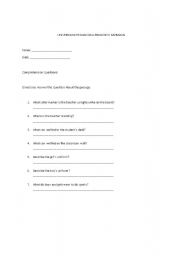 English worksheet: comprehension activity