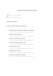 English Worksheet: comprehension activity