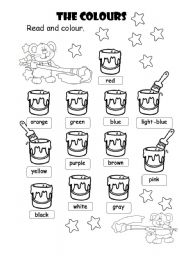 English Worksheet: THE COLOURS