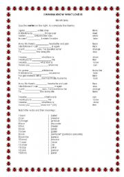 English Worksheet: I Wanna Know What Love Is
