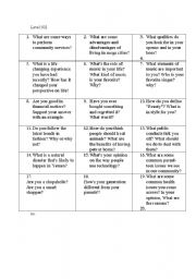 English Worksheet: Impromptu speech for advanced levels