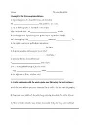 English worksheet: English tenses test for French students