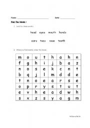English Worksheet: puzzle crossword