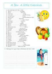 English Worksheet: A few - A little