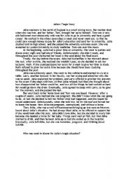 English Worksheet: a short story