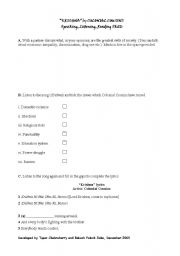 English worksheet: KRISHNA by COLONIAL COUSINS