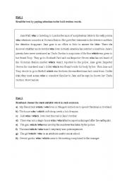 English Worksheet:  relative clauses