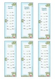 possessive adjectives bookmarks