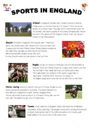 English Worksheet: Sports in England