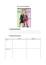 English worksheet: Freaky Friday- Comparison