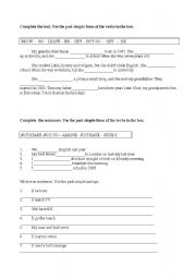 English Worksheet: exercises past simple