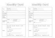 English Worksheet: Identity card