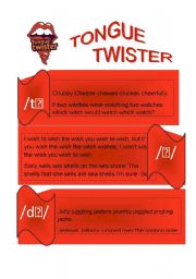 English Worksheet: Tongue twisters