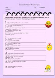 English Worksheet: REPORTED SPEECH - Reuploaded