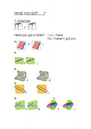 English worksheet: Classroom objects