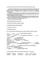 English Worksheet: EXAM QUESTIONS WITH MIXED GRAMMAR SUBJECTS WITH 4 PAGES!!!!