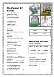 English Worksheet: song by HIM funeral of hearts