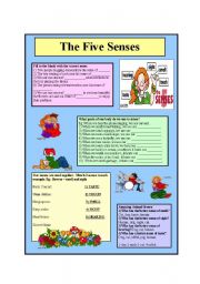 English Worksheet: The Five Senses