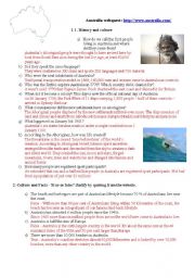 English Worksheet: Australia webquests correction