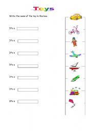 English worksheet: Toys worksheet