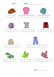 English Worksheet: Clothes