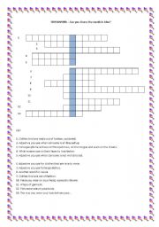 English Worksheet: Crossword