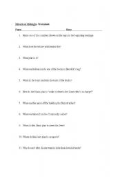 English worksheet: Comprehension questions for 