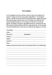 English worksheet: Torn Books