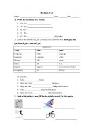 English worksheet: D class Revision Test