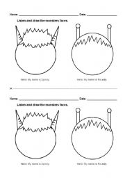 English Worksheet: Monster face