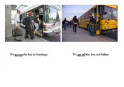 English Worksheet: flash card - get on/get off