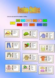 English Worksheet: Domino-clothes