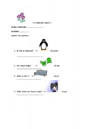 English worksheet: quiz 